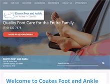 Tablet Screenshot of coatesfootandankle.com